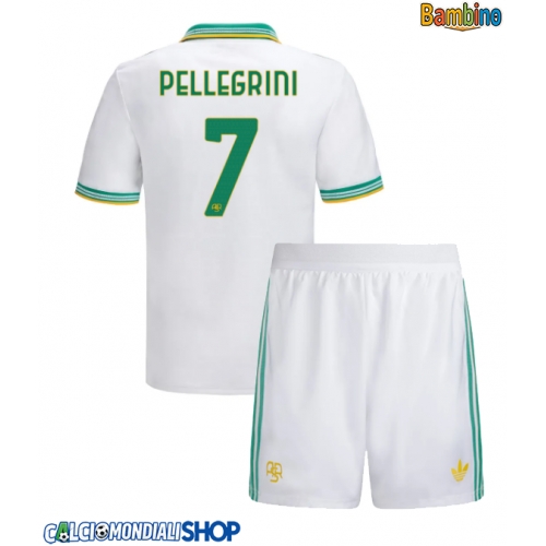 Maglie da calcio AS Roma Lorenzo Pellegrini #7 Terza Maglia Bambino 2025-26 Manica Corta + Pantaloni corti)